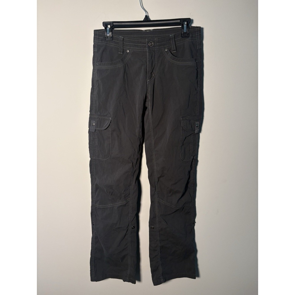 KUHL Splash Roll Up Cargo Pants Womens Size 4 Charcoal Gray Hiking Outdoor Trail